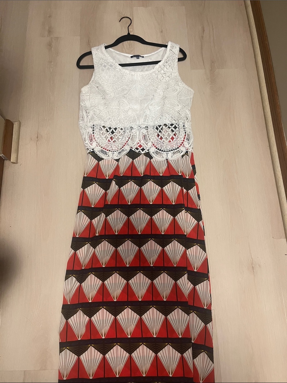 Colorful Maxi Dress with lace top